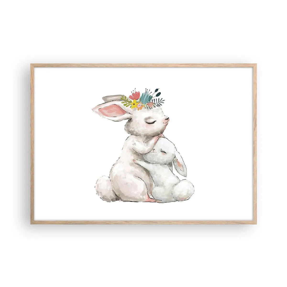 Poster în ramă de stejar deschis - Ca la mama - 100x70 cm