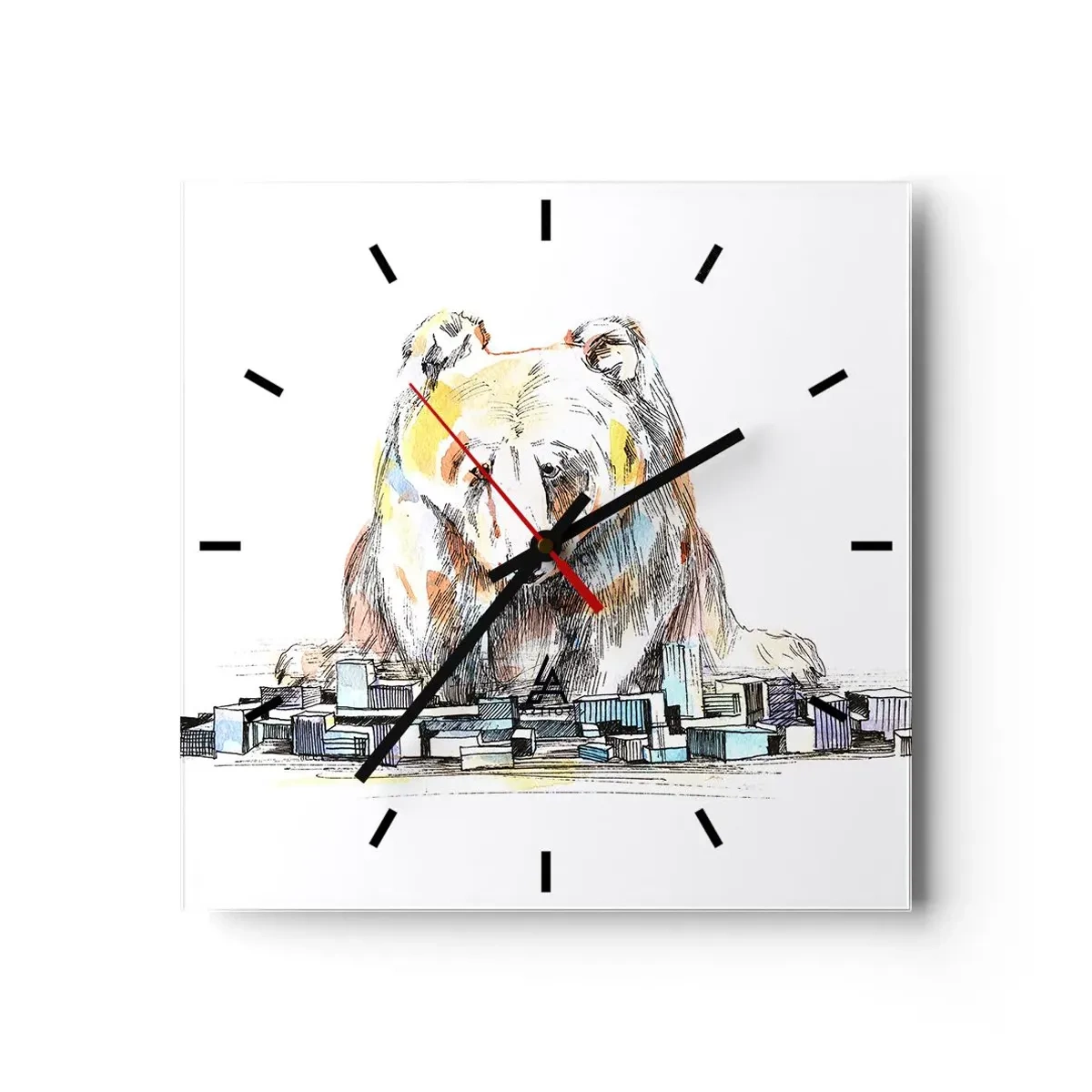 Ceas de perete - Ceas pe sticlă - Cum poți trăi așa? - 40x40 cm