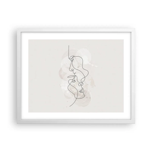 Poster în ramă albă - Încurcați într-o îmbrățișare - 50x40 cm