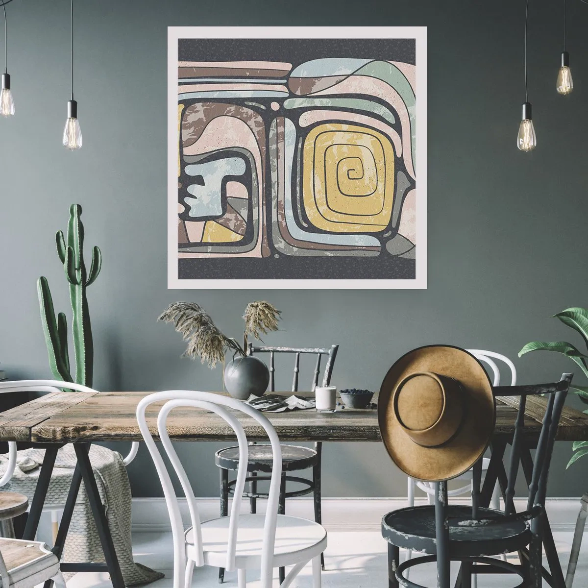 Poster - Abstracție în spirit precolumbian - 60x60 cm