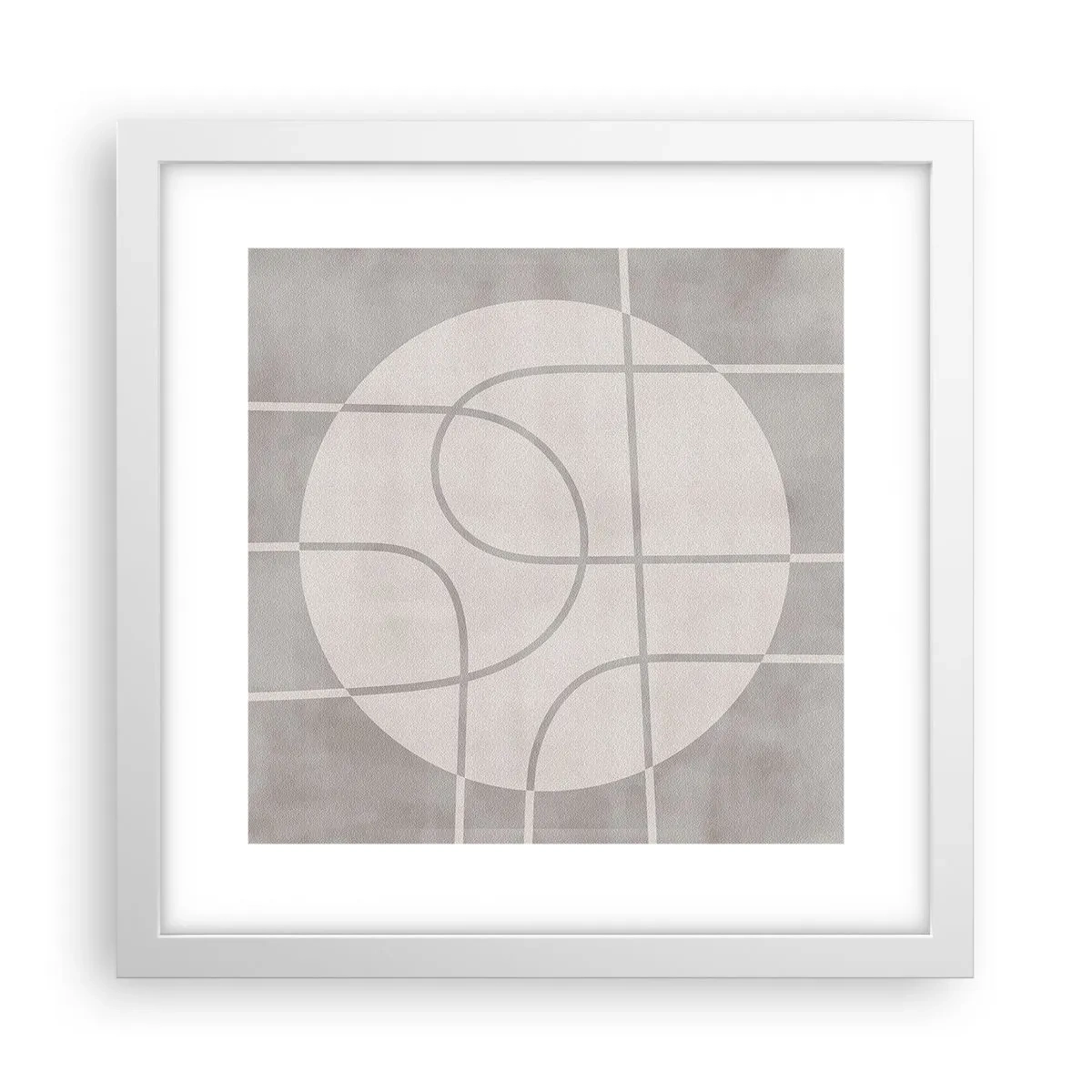 Poster în ramă albă - Circular și drept înainte - 30x30 cm
