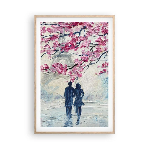 Poster în ramă de stejar deschis - Plimbare romantică - 61x91 cm