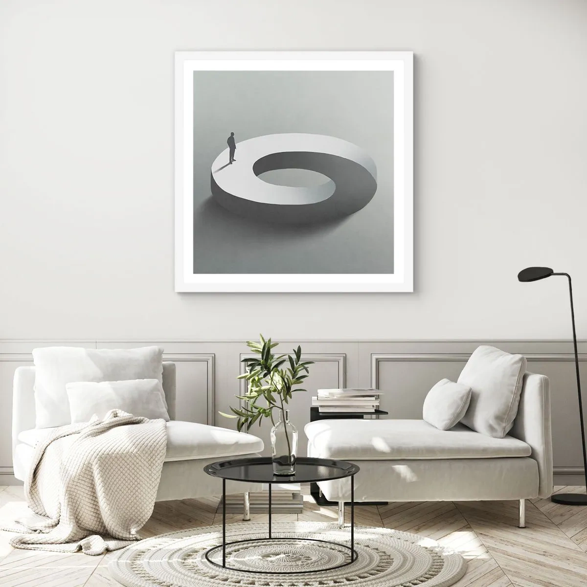 Poster în ramă albă - Înțelegi ceva? - 40x40 cm