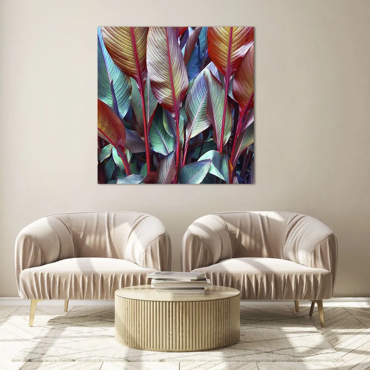 Tablou pe sticlă - Tufiș colorat - 40x40 cm