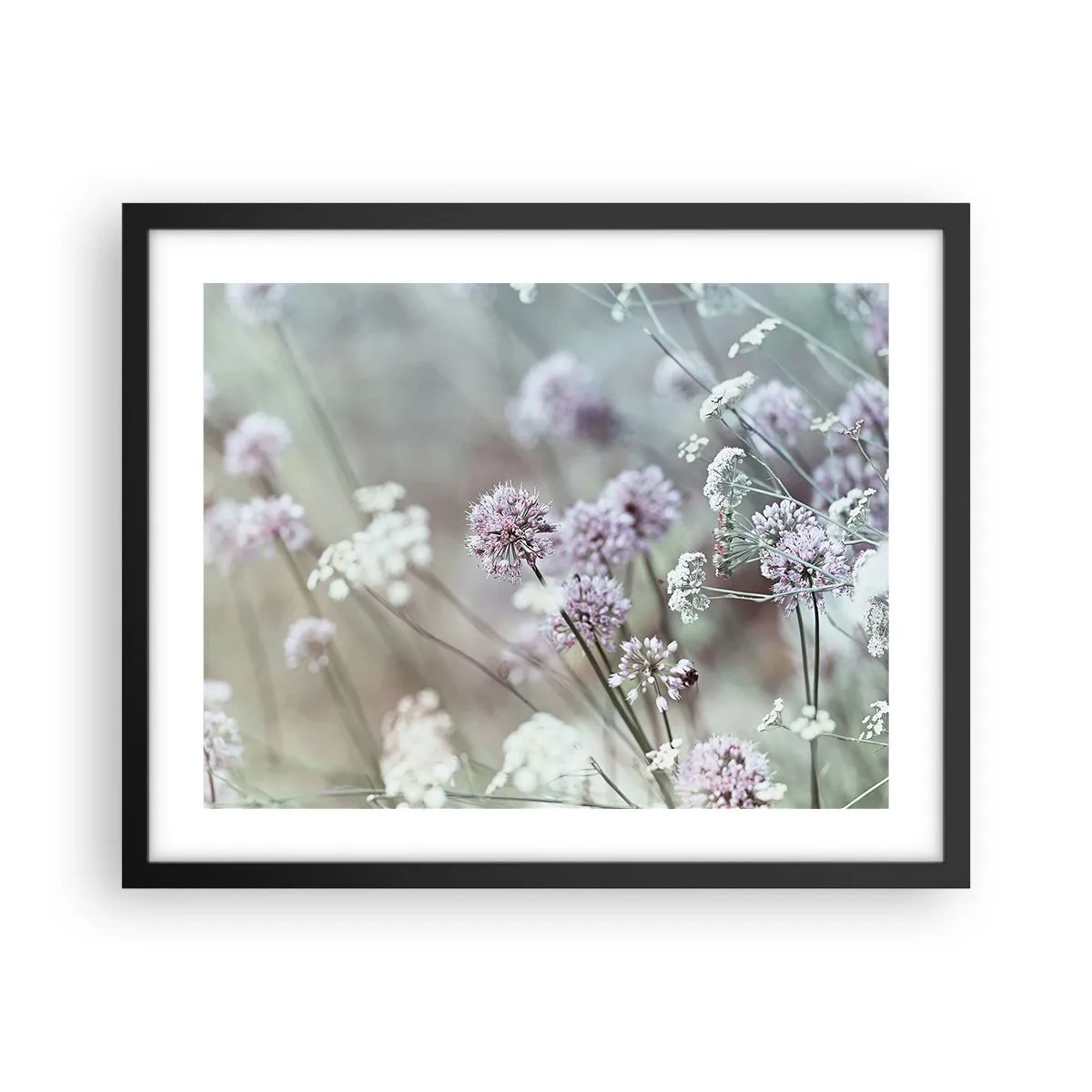 Poster în ramă neagră - Ierburi dulci filigranate - 50x40 cm