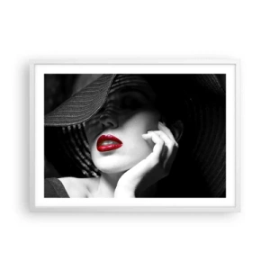 Poster în ramă albă - Studiu în stacojiu - 70x50 cm