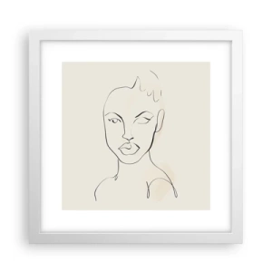 Poster în ramă albă - Schiță de senzualitate - 30x30 cm