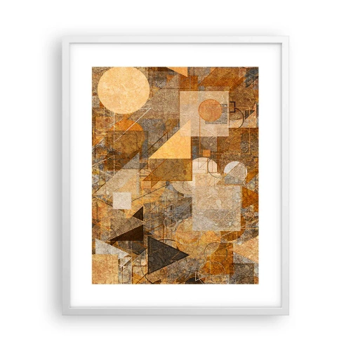 Poster în ramă albă - Studiu cubist de bronz - 40x50 cm