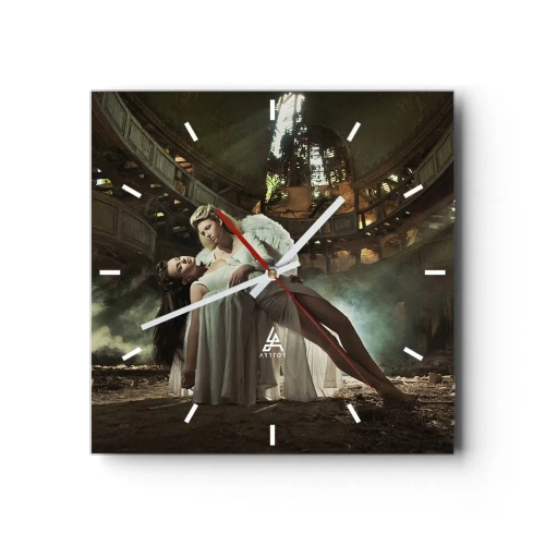 Ceas de perete - Ceas pe sticlă - Spiritul vechiului teatru - 30x30 cm