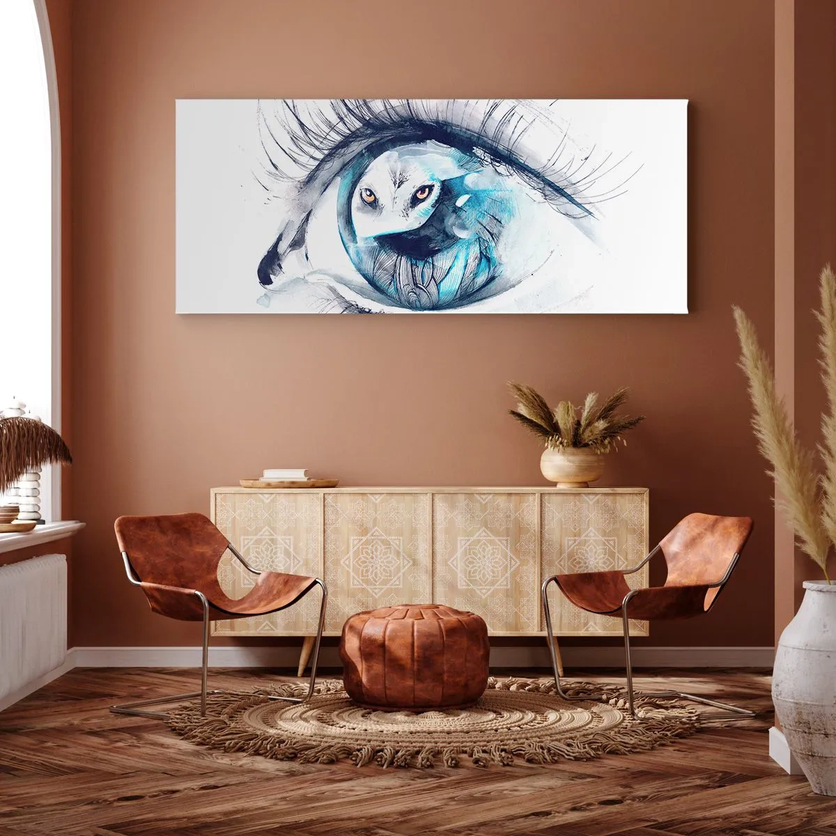 Tablou pe pânză - Ochi în ochi cu sălbăticia - 140x50 cm