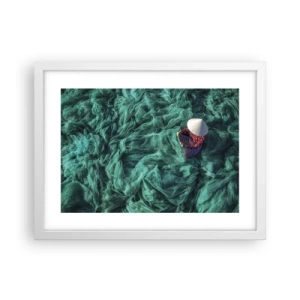 Poster în ramă albă - Într-o mare de rețea - 40x30 cm