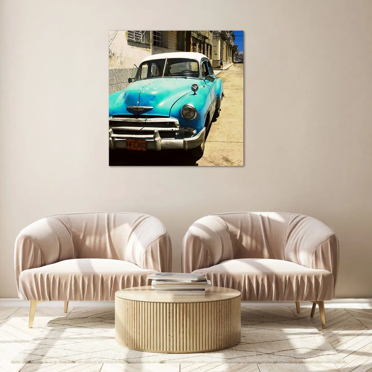 Tablou pe sticlă - Eviva Cuba! - 60x60 cm