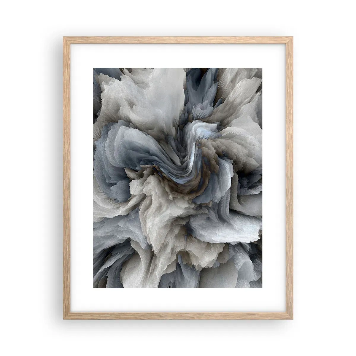 Poster în ramă de stejar deschis - Piatră și floare - 40x50 cm