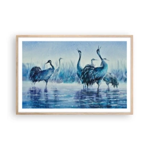Poster în ramă de stejar deschis - Întâlnirea de dimineață - 91x61 cm