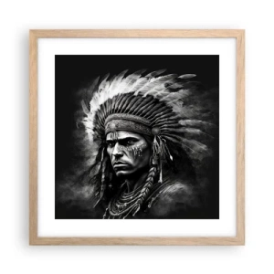 Poster în ramă de stejar deschis - Conducător și luptător - 40x40 cm