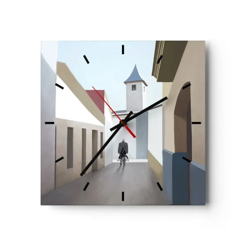 Ceas de perete - Ceas pe sticlă - Plimbare însorită - 30x30 cm