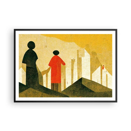 Poster în ramă neagră - Încă un drum lung de parcurs - 100x70 cm