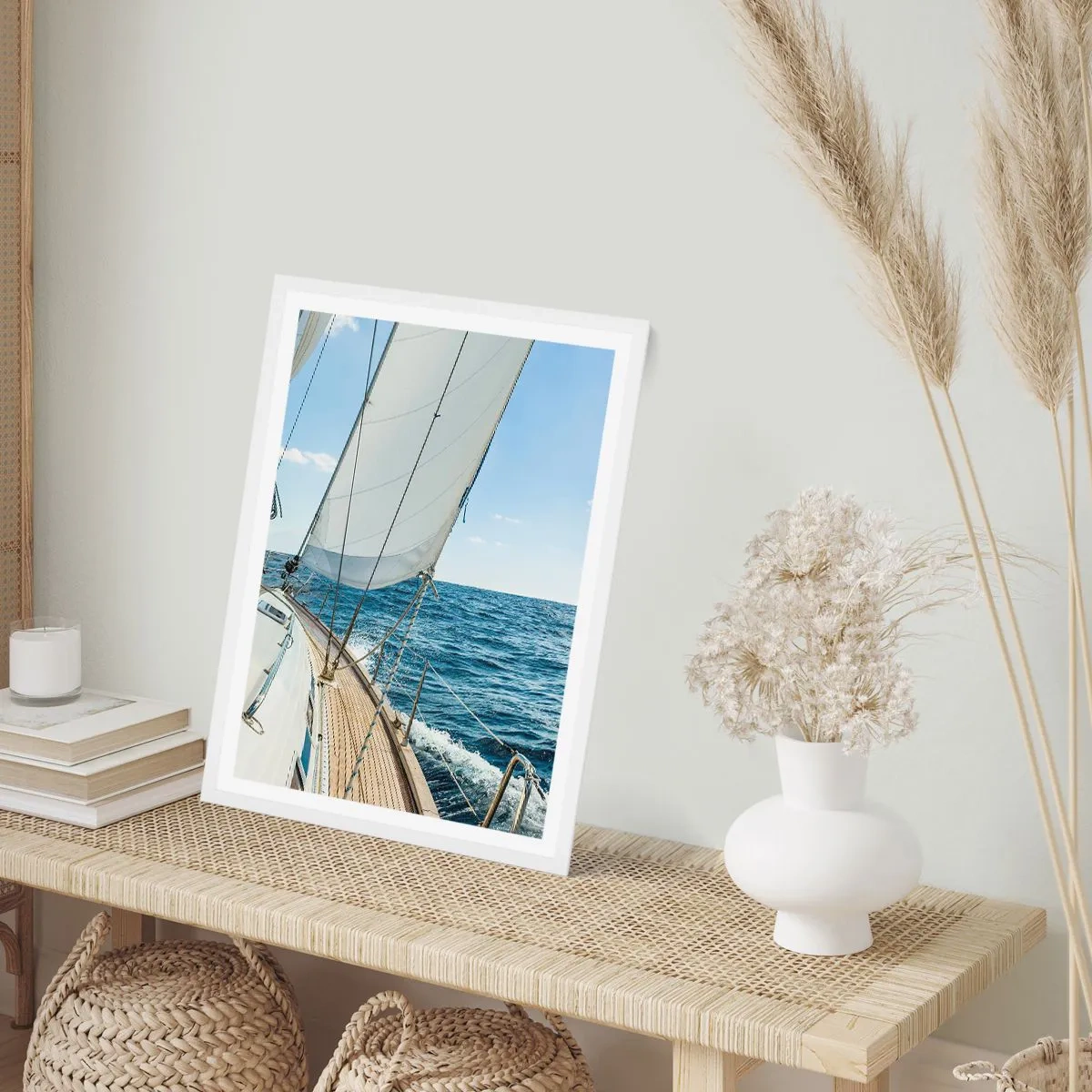 Poster în ramă albă - Ahoy aventura - 50x70 cm