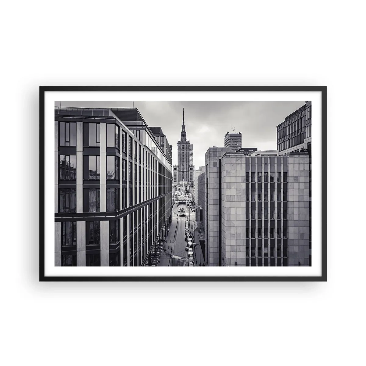 Poster în ramă neagră - Vale citadină din Varșovia - 91x61 cm
