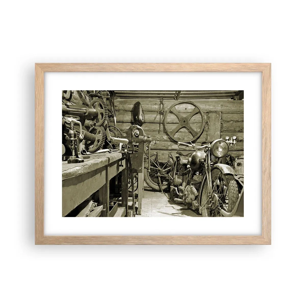 Poster în ramă de stejar deschis - În șopronul unchiului Vlad - 40x30 cm