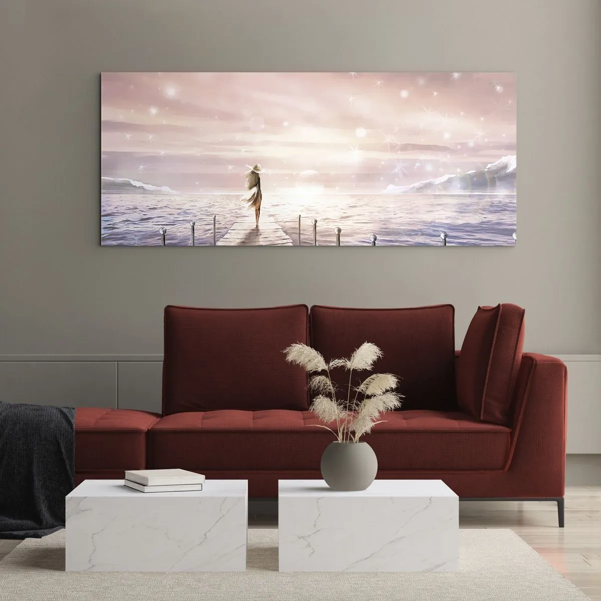 Tablou pe sticlă - În lumina unui vis - 100x40 cm