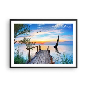 Poster în ramă neagră - Bună seara - 70x50 cm