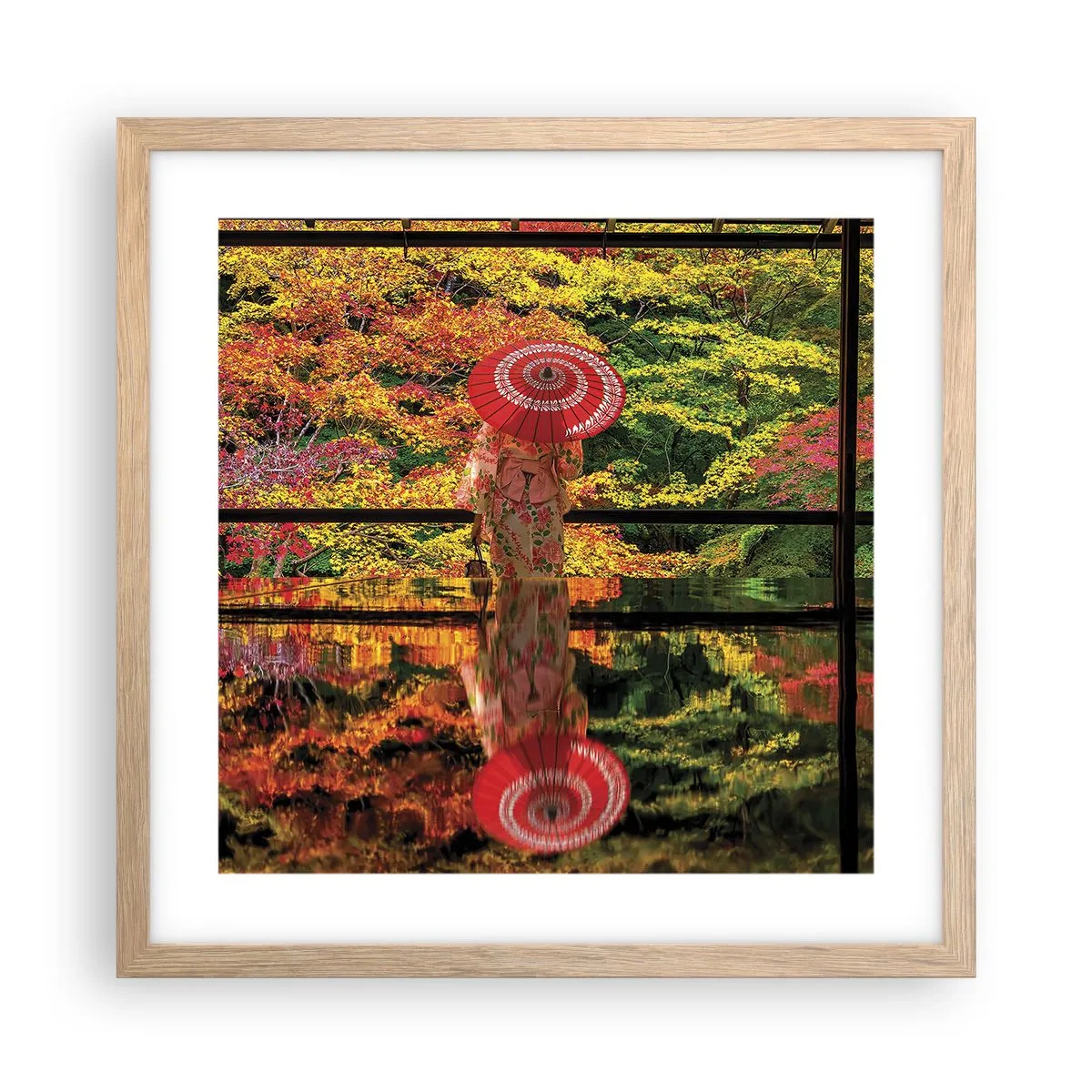 Poster în ramă de stejar deschis - În templul naturii - 40x40 cm