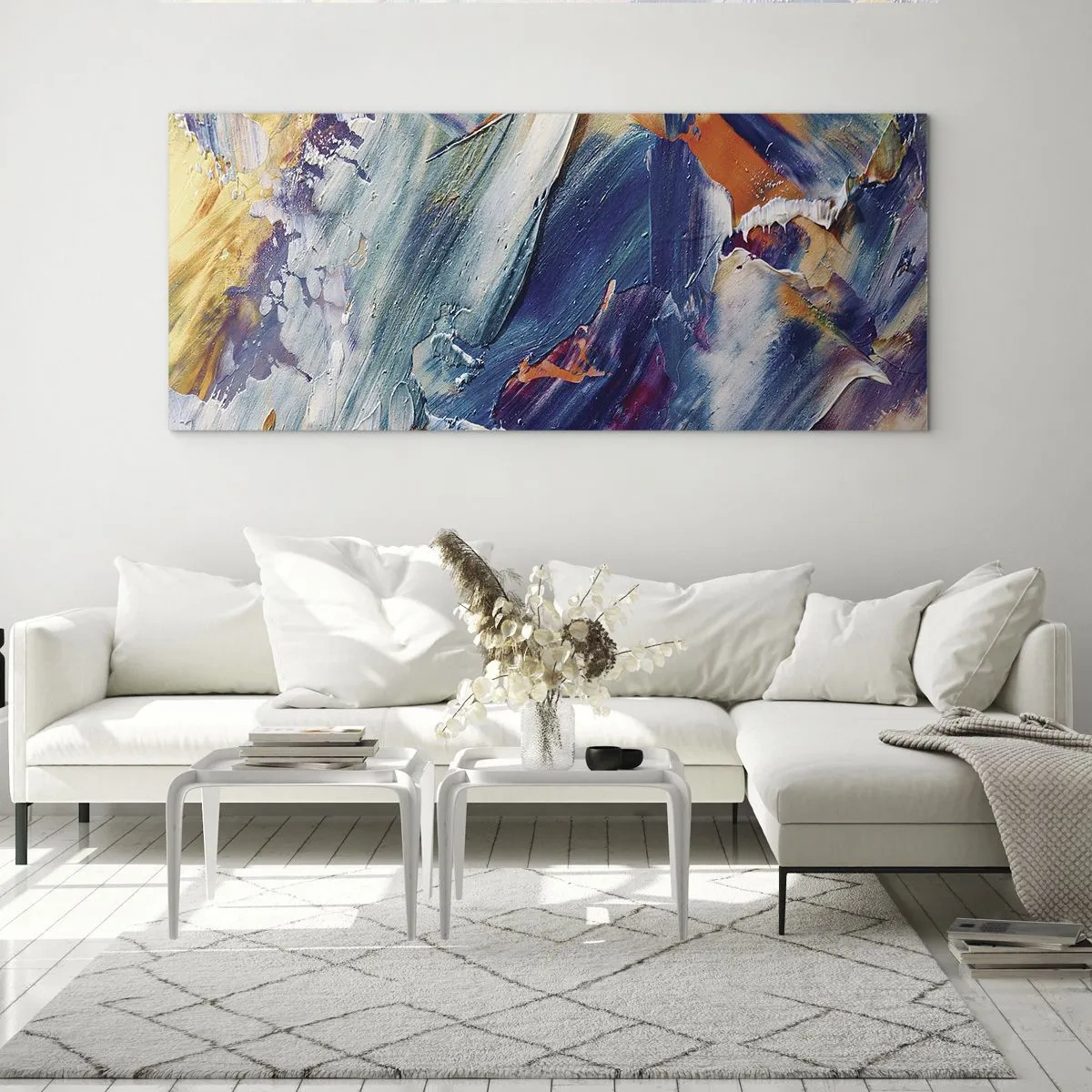 Tablou pe sticlă - Confuzie de culori - 160x50 cm