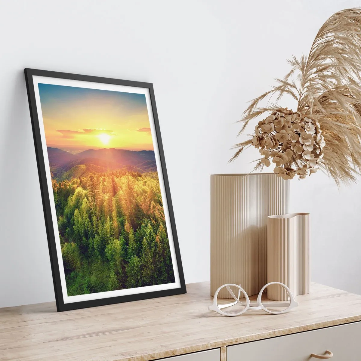 Poster în ramă neagră - Vârfuri și culmi - 40x50 cm