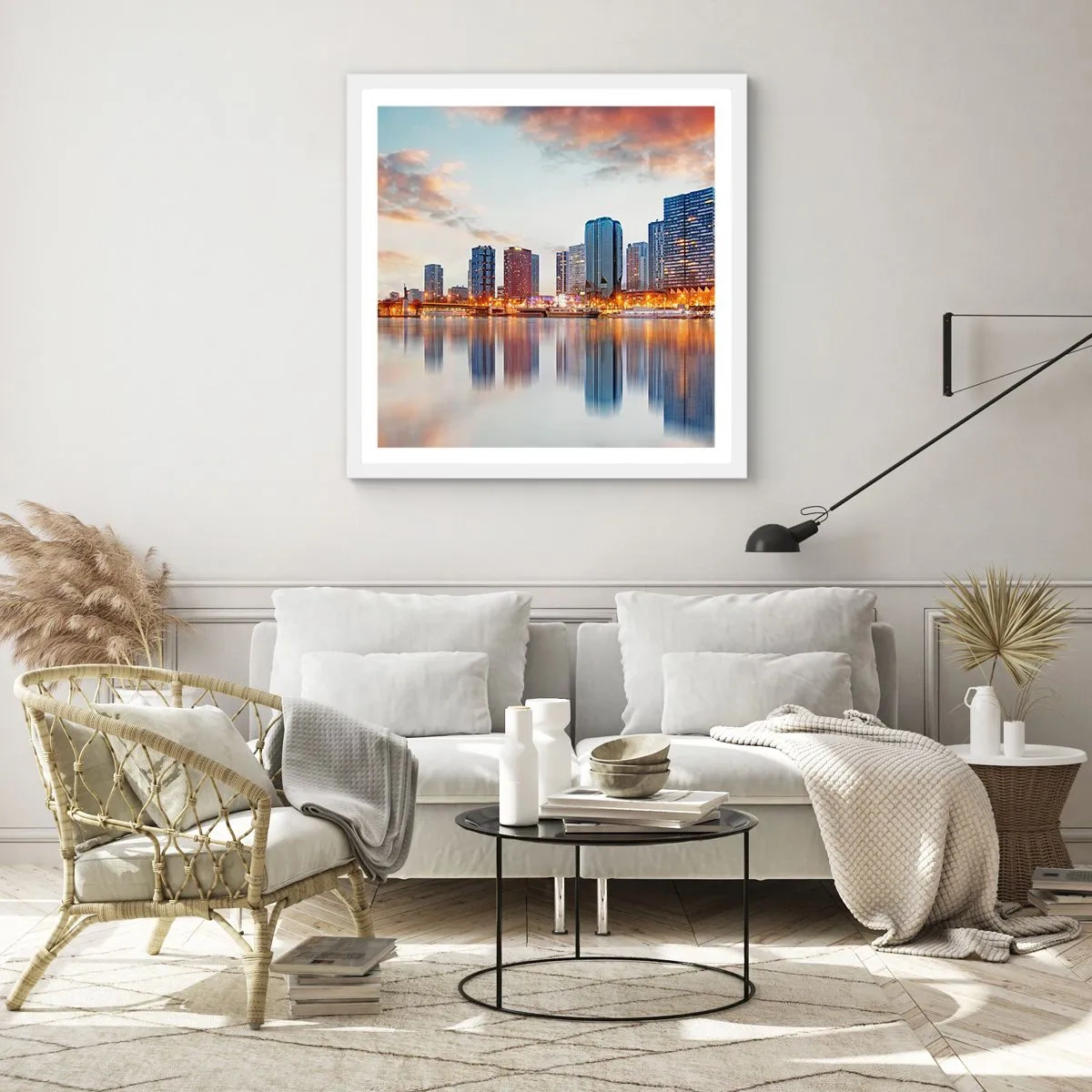 Poster în ramă albă - Calmul monumental al Parisului - 60x60 cm