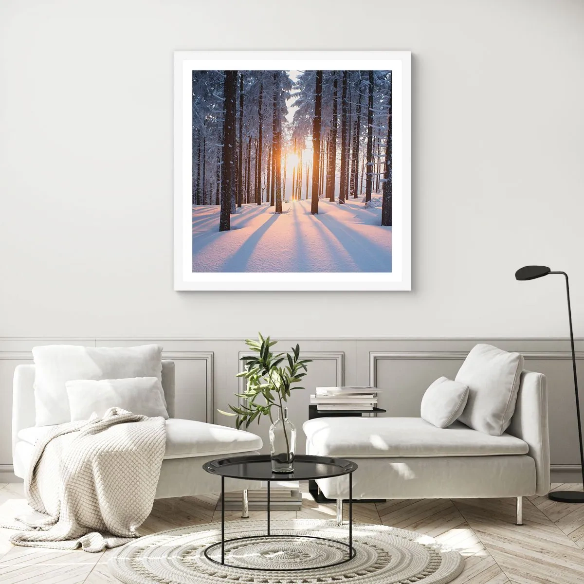 Poster în ramă albă - În mod clar în alb și negru - 60x60 cm