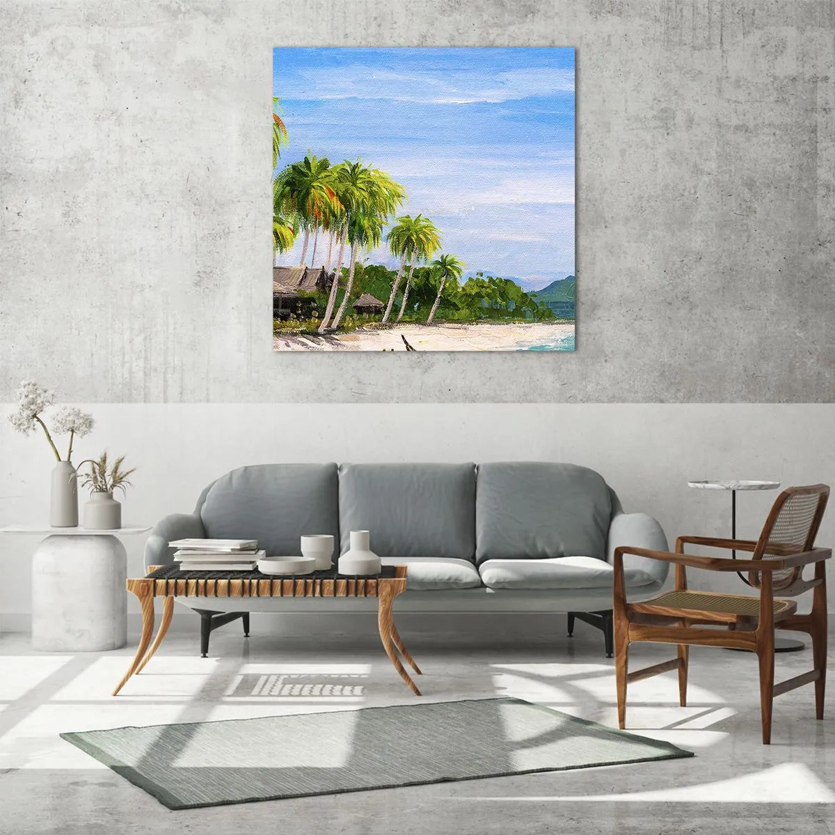 Tablou pe sticlă - Un vis exotic - 70x70 cm