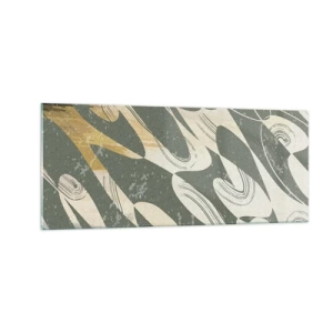 Tablou pe sticlă - Abstracție ritmică - 100x40 cm