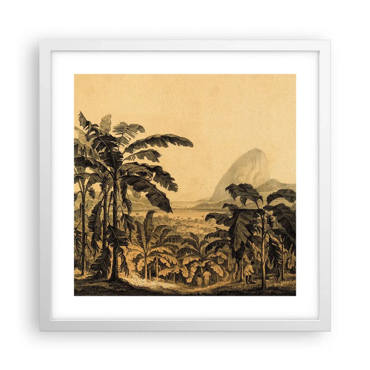Poster în ramă albă - În stil colonial - 40x40 cm