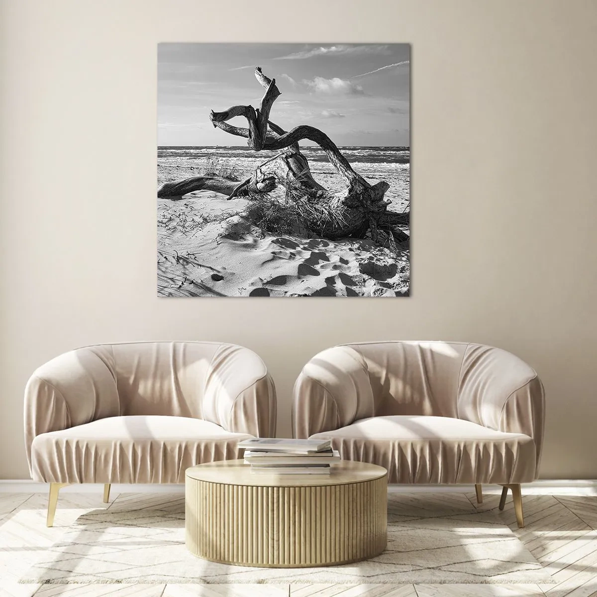 Tablou pe sticlă - Sculptură marină - 60x60 cm