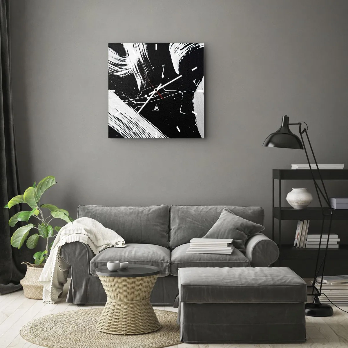 Ceas de perete - Ceas pe sticlă - Abisul întunericului - 30x30 cm