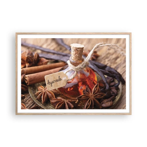 Poster în ramă de stejar deschis - Unitatea trupului și a spiritului - 100x70 cm