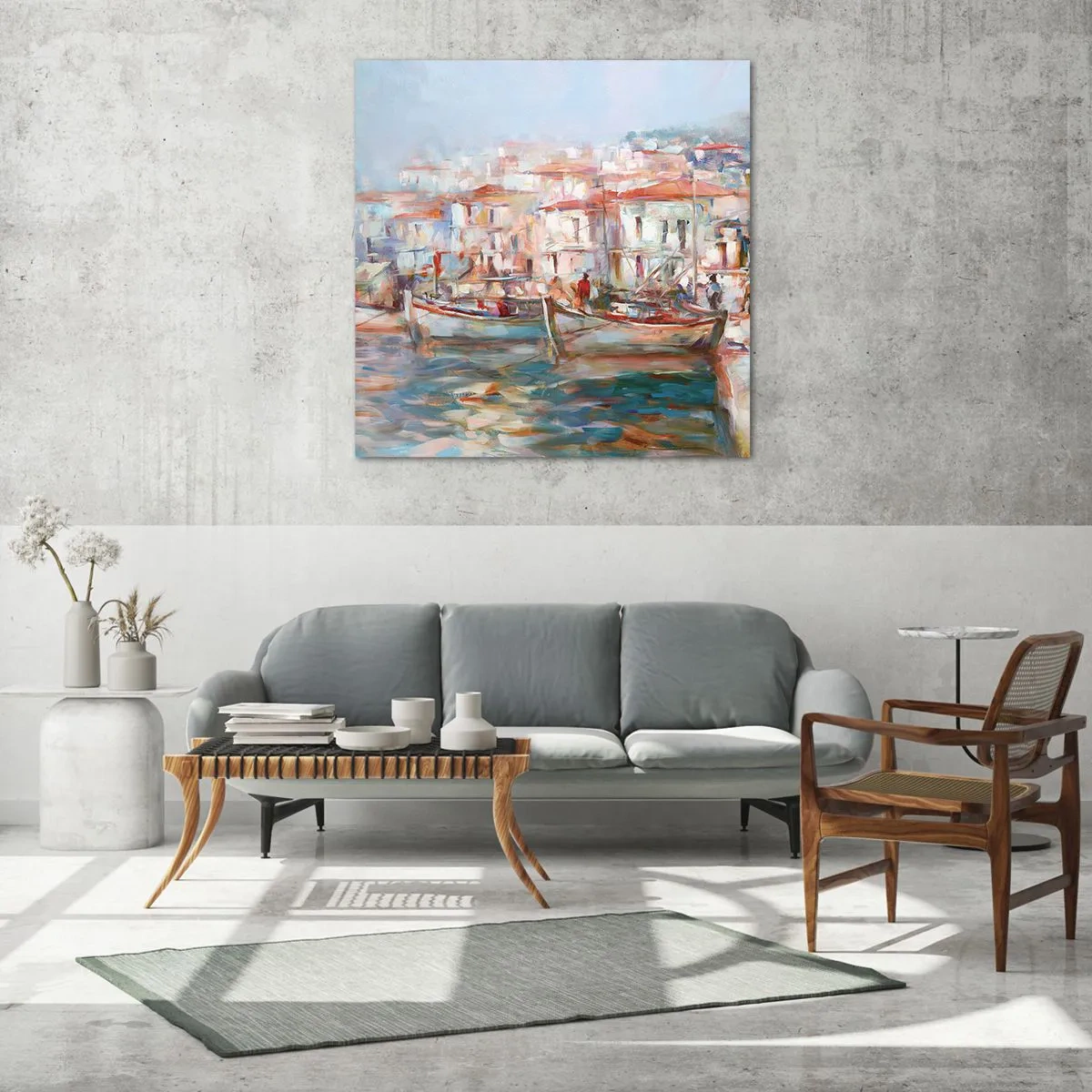 Tablou pe sticlă - Vacanță pastelată - 40x40 cm