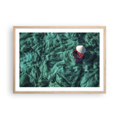 Poster în ramă de stejar deschis - Într-o mare de rețea - 70x50 cm