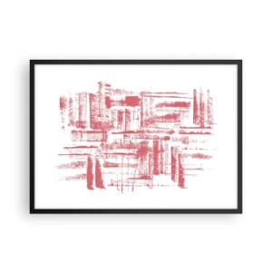 Poster în ramă neagră - Orașul roșu - 70x50 cm