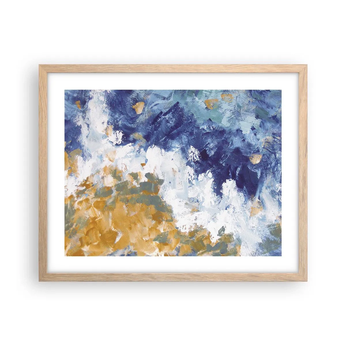 Poster în ramă de stejar deschis - Dansul elementelor - 50x40 cm
