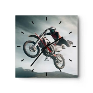 Ceas de perete - Ceas pe sticlă - Nu există distracție fără risc - 40x40 cm