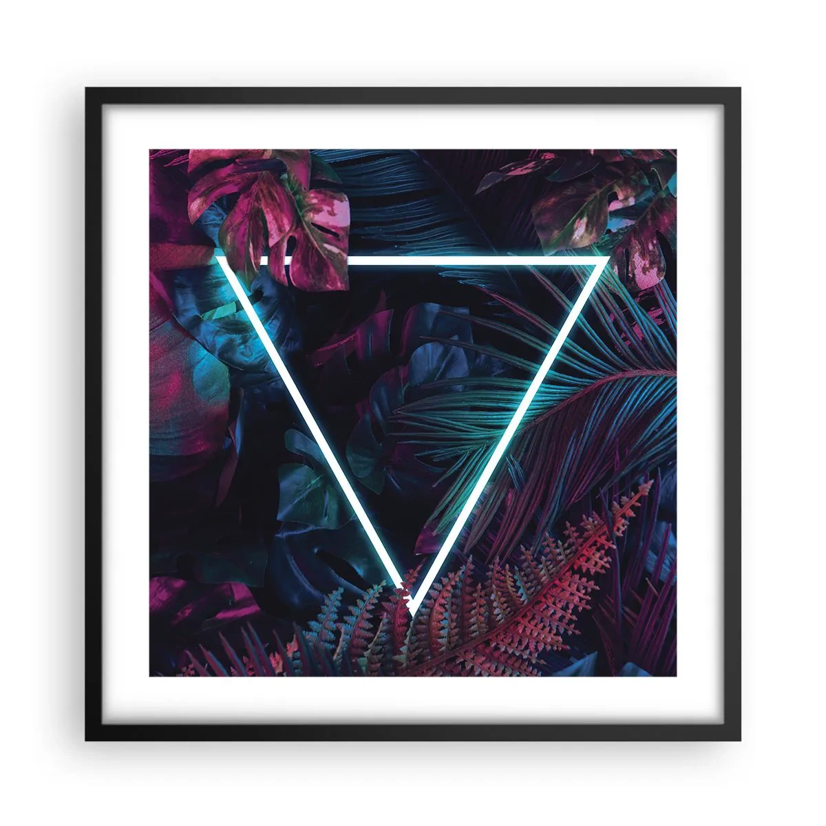 Poster în ramă neagră - Grădină în stil disco - 50x50 cm