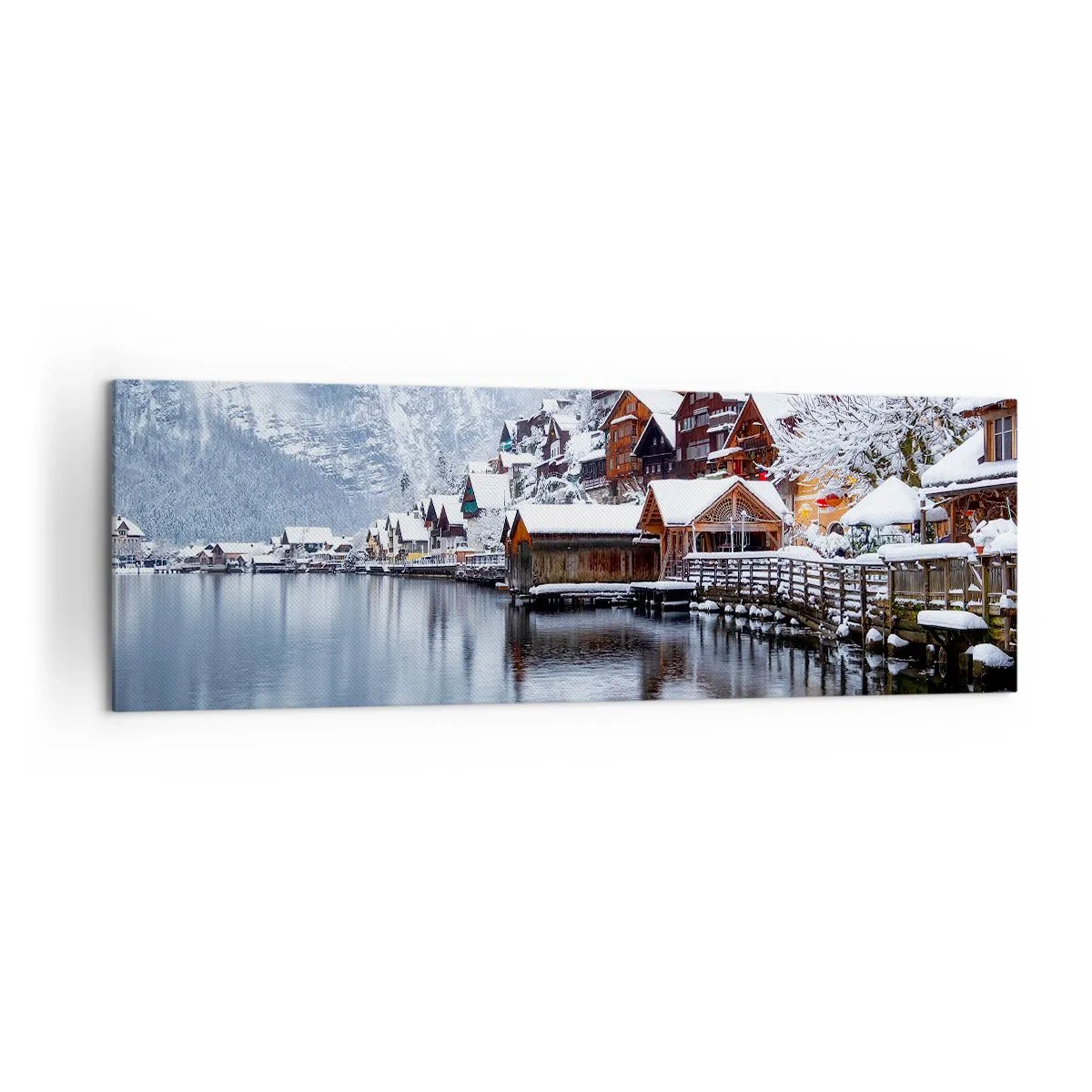 Tablou pe pânză - În decor de iarnă - 160x50 cm