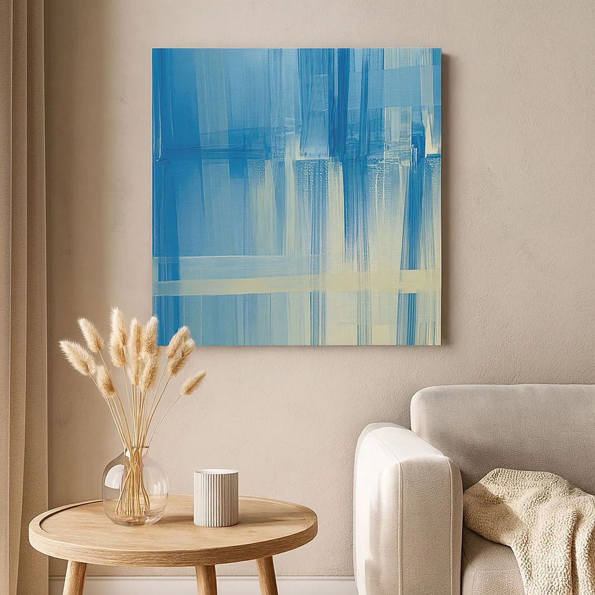 Tablou pe pânză - Compoziție în turcoaz - 30x30 cm