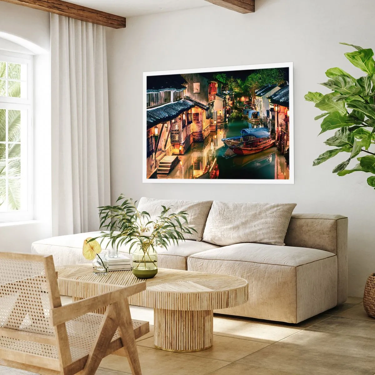 Poster - O seară pe o stradă chinezească - 70x50 cm