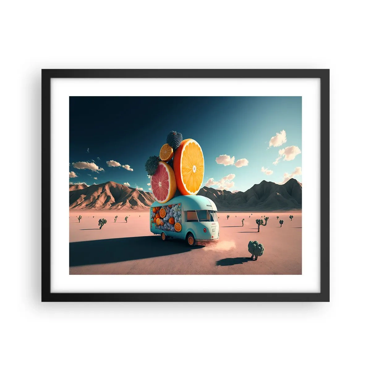 Poster în ramă neagră - Gustul vacanței - 50x40 cm