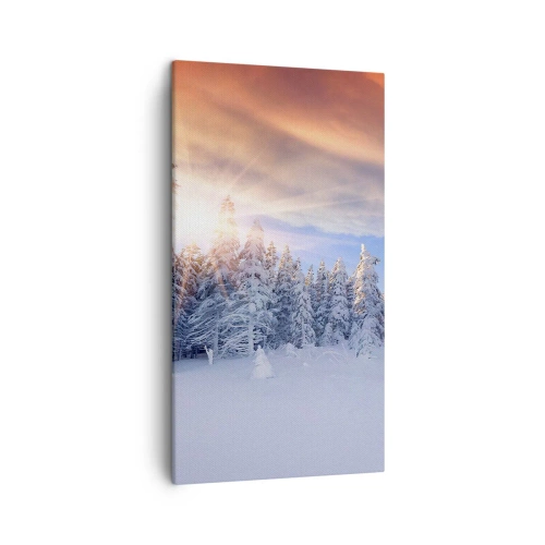 Tablou pe pânză - Spectacolul naturii înzăpezite - 45x80 cm