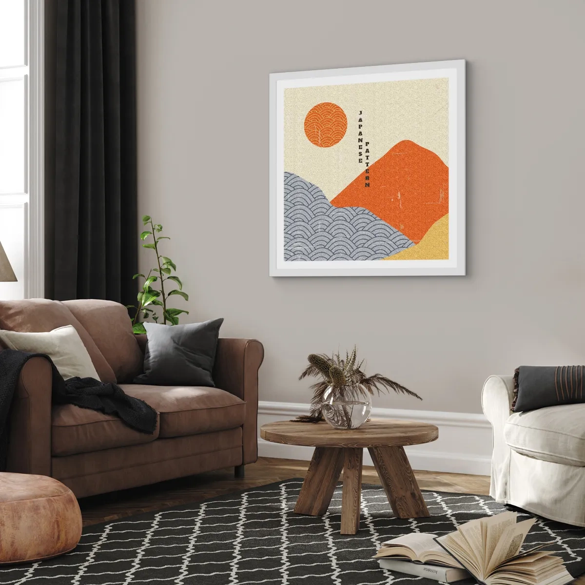 Poster în ramă albă - În stil japonez - 40x40 cm