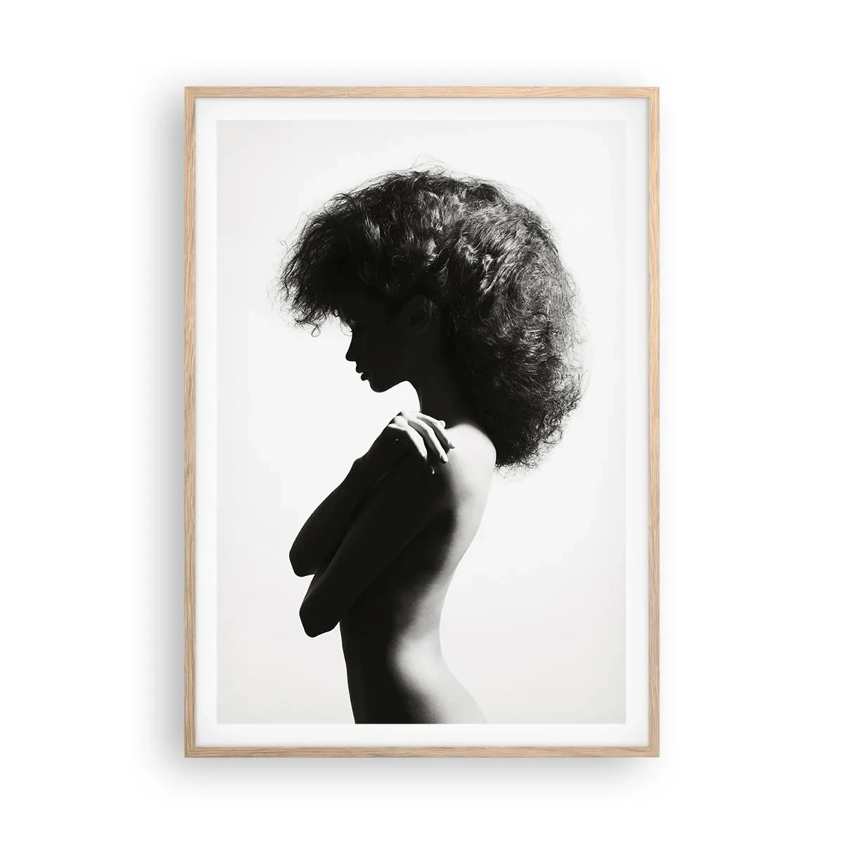 Poster în ramă de stejar deschis - Ca o floare pe o tulpină subțire - 70x100 cm
